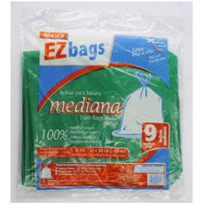 BOLSA PARA BASURA EZ BAGS MEDIANA VERDE